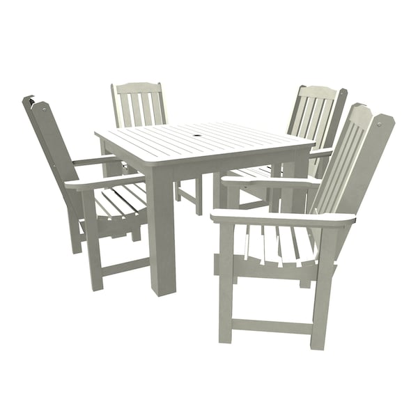 Highwood Usa Lehigh 5pc Square Outdoor Patio Furniture Dining Set AD-DNL44-WHE - main